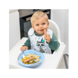 BabyOno Σαλιάρα Βαμβακερή - Αδιάβροχη 6m+ Ρακούν Γκρι BN832/03	