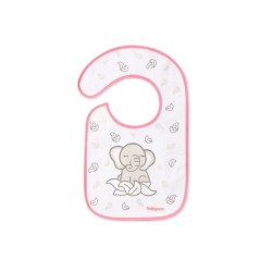 BabyOno Σαλιάρα Βαμβακερή - Αδιάβροχη 6m+ Ελεφαντάκι Ροζ BN832/01
