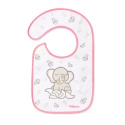 BabyOno Σαλιάρα Βαμβακερή - Αδιάβροχη 6m+ Ελεφαντάκι Ροζ BN832/01