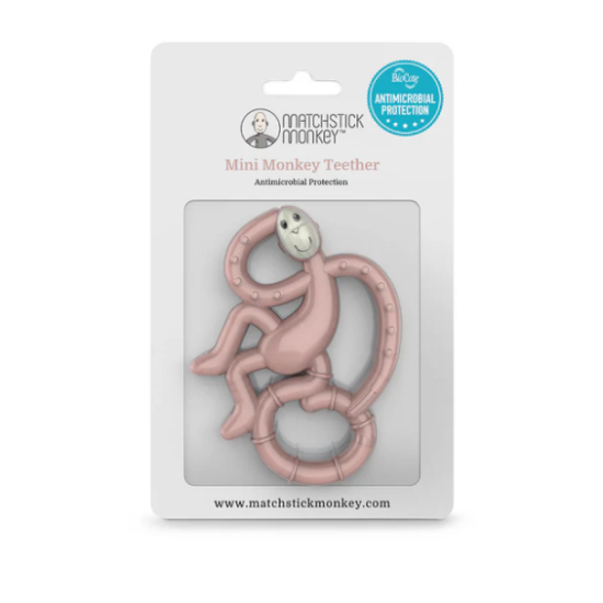 Matchstick Monkey Μασητικό Οδοντοφυΐας "Dancing Monkey" από Καουτσούκ Dusty Pink 24170