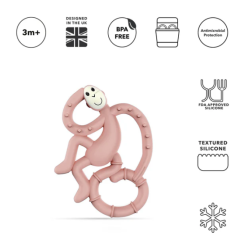 Matchstick Monkey Μασητικό Οδοντοφυΐας "Dancing Monkey" από Καουτσούκ Dusty Pink 24170