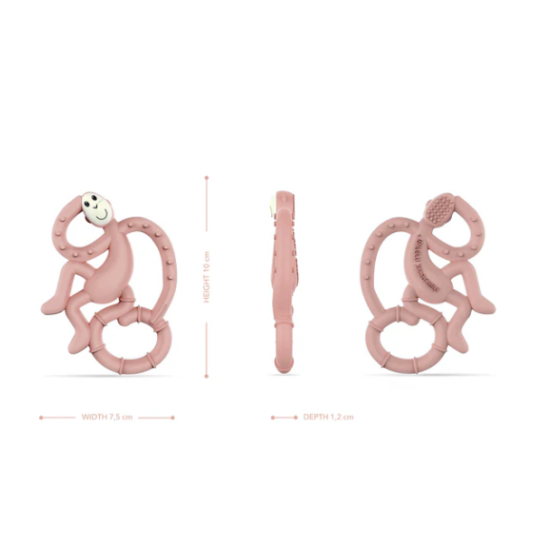 Matchstick Monkey Μασητικό Οδοντοφυΐας "Dancing Monkey" από Καουτσούκ Dusty Pink 24170