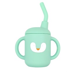 BABY CLOUD Ποτηράκι σιλικόνης με καλαμάκι 120ml – Πιγκουίνος Βεραμάν BC000310