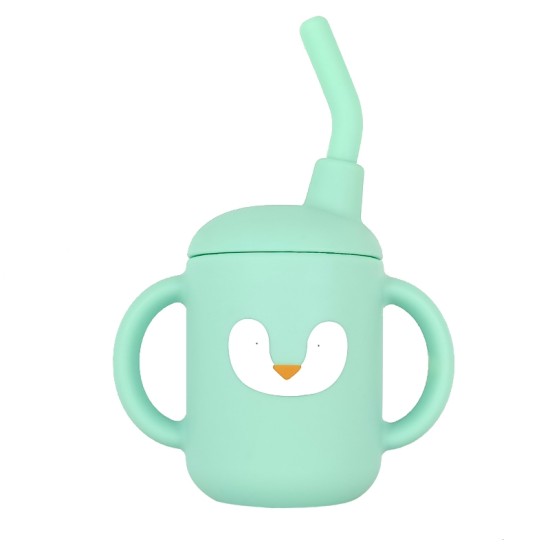 BABY CLOUD Ποτηράκι σιλικόνης με καλαμάκι 120ml – Πιγκουίνος Βεραμάν BC000310