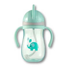 BABY CLOUD Εκπαιδευτικό Ποτηράκι με Καλαμάκι και Βαρίδι – Ελεφαντάκι Γαλάζιο BC000187