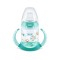 Nuk First Choice Εκπαιδευτικό Μπιμπερό με Στομιο Σιλκ.& Λαβες Temp.Control Τιρκουάζ Ψαράκια 6-18m+ 150ml 10743943