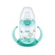 Nuk First Choice Εκπαιδευτικό Μπιμπερό με Στομιο Σιλκ.& Λαβες Temp.Control Τιρκουάζ Ψαράκια 6-18m+ 150ml 10743943