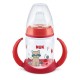 Nuk First Choice Εκπαιδευτικό Μπιμπερό με Στομιο Σιλκ.& Λαβες Temp.Control  Κόκκινο Ρακούν 6-18m+ 150ml 10743943