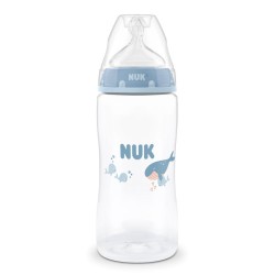 NUK First Choice Μπιμπερό Πλαστικό 300ml με θηλή σιλικόνης 3m+ Whale Blue 10216342